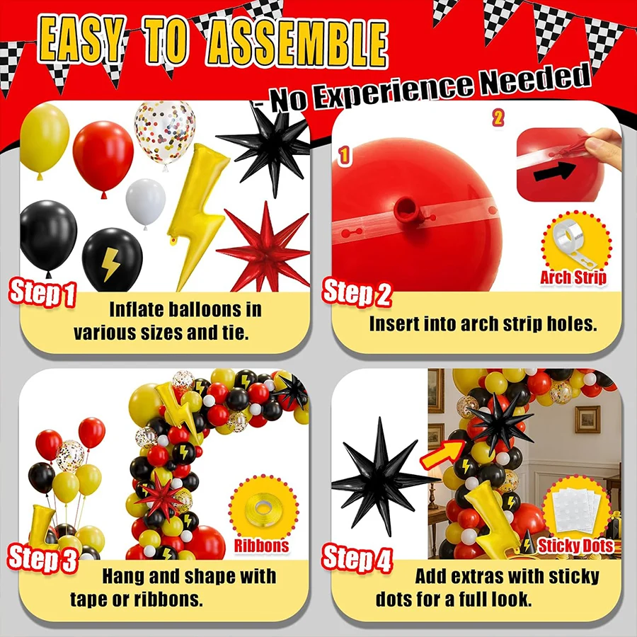 Kit de Guirnalda de Globos con - Lighting Mcqueen Birthday Decor reseña y precio