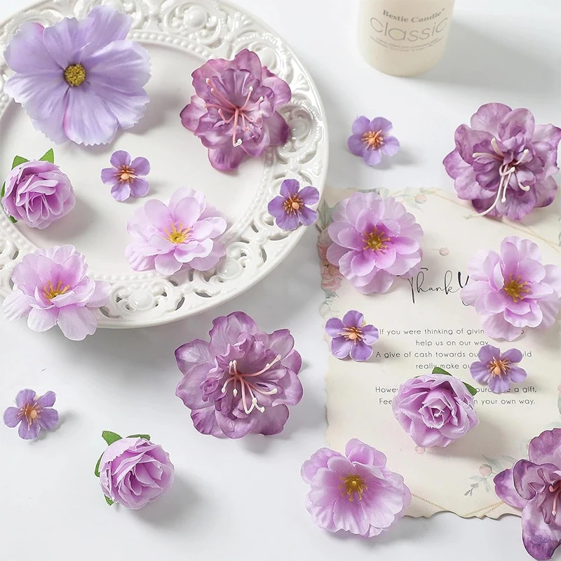 36Pcs Rose Artificial Flowers Heads Silk Fake Flowers for Home Room Decor Wedding Decoration Bride DIY Craft Wreath Accessories - view 3