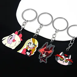 Anime Hazbin&Hotel Alastor Enamel Villain Hotel Helluva Bosss Cartoon Metal Keychain Badge Jewellery Backpack Accessory Gifts