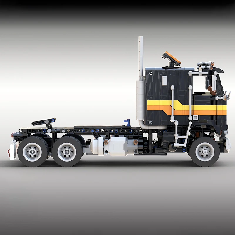 Kenworth 도시 운송 트럭, K100C 엔지니어링 컨테이너 트랙터 덤프 트레일러, MOC 빌딩 블록, 어린이 장난감 세트, 크리스마스 선물