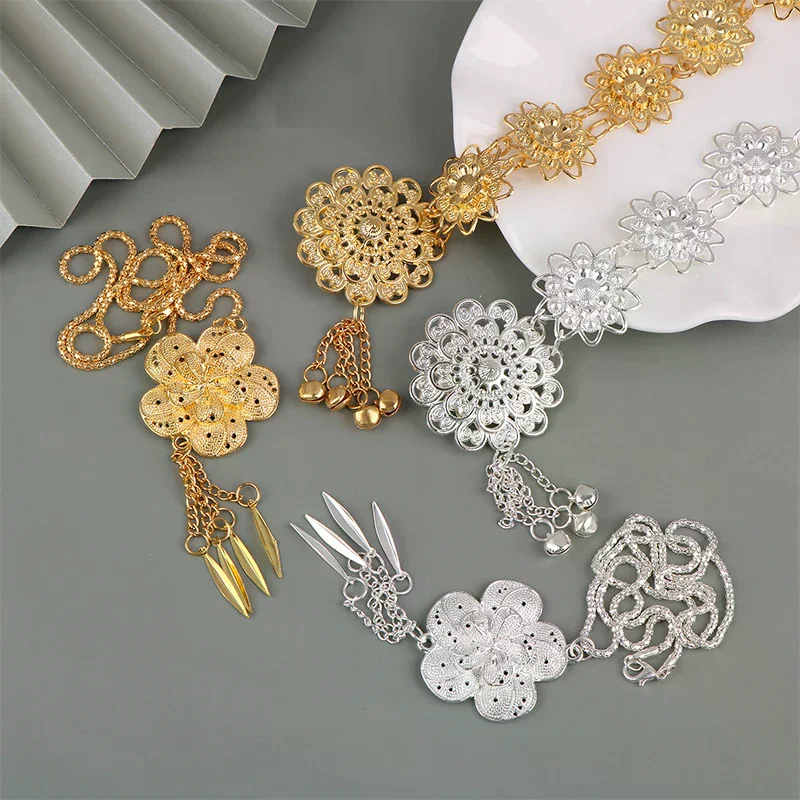 Винтажный ювелирный ремень с пряжкой из золота для традиционного платья саронг