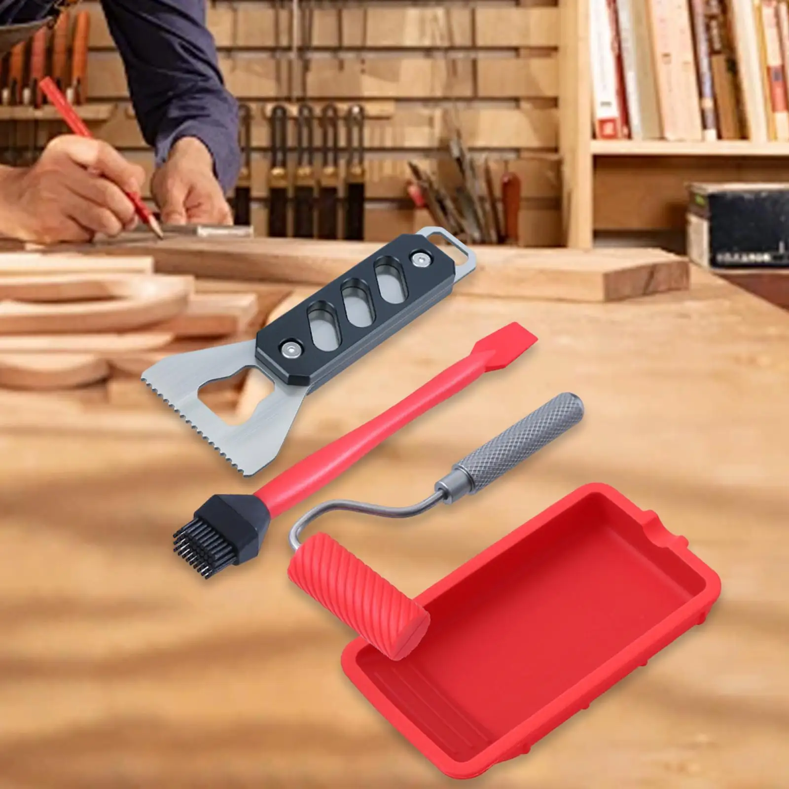 Glue Spreader with Tray Reusable Practical Glue Roller for Hobby Projects Woodworking DIY Coating