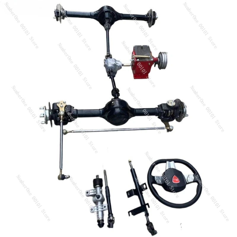Agricultural vehicle accessories 4WD chassis full set of front and rear axle steering wheel steering machine