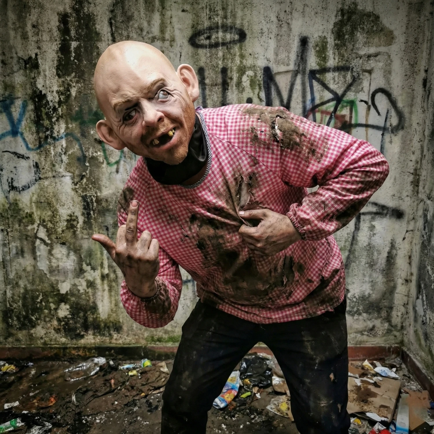 

Creepy Ugly Man Latex Mask Realistic Old Man Bald Head Face Masks Dirty Style Halloween Horror Cosplay Party Props Prank Prop