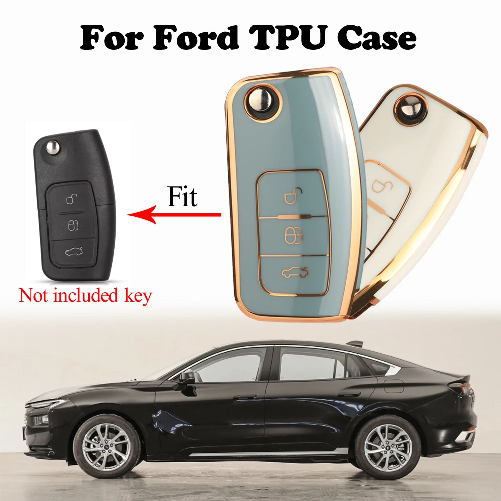 

Jingyuqin 3 BTN Soft TPU Smart Car Key Case For Ford Fiesta Focus 2 Ecosport Kugua Falcon Escape C-Max Protector Accessories