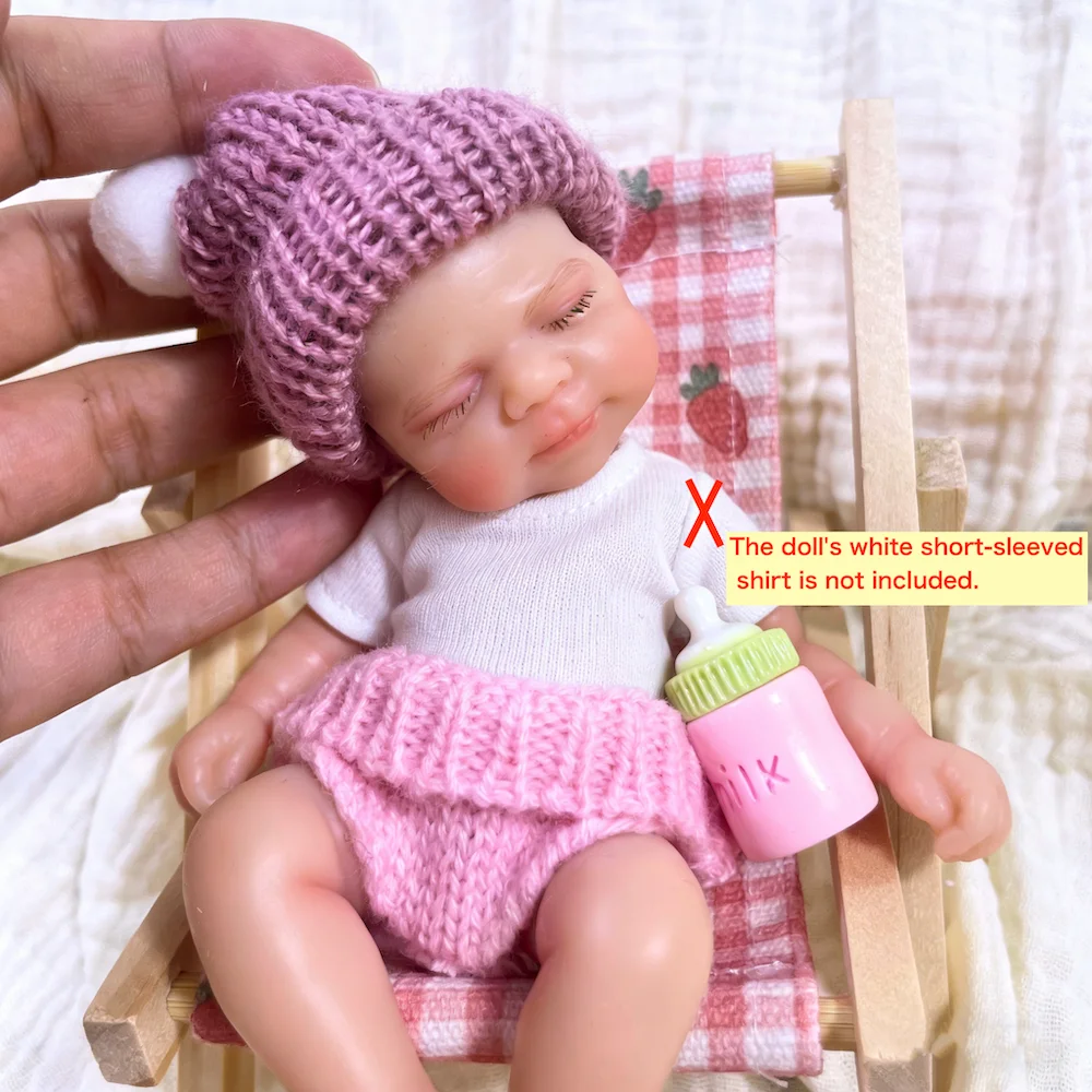 Mini 15CM Reborn Pascale Silicone Baby Doll Girl Washable Body 6 Inch Soft Solid Silicone Doll Birthday Christmas Gift Toy