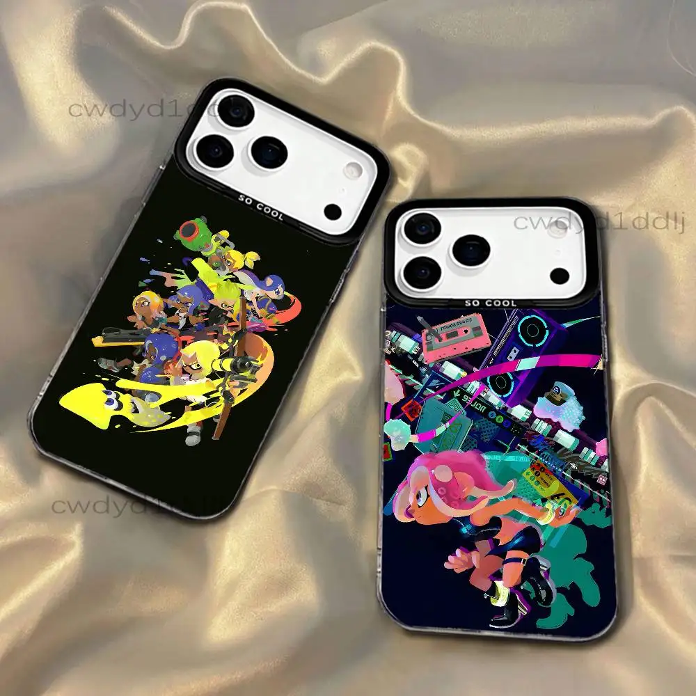 

S-Splatoon 3 Game Phone Case For iPhone 17,16,15,14,13,12,11,X,8,7,Pro,Max,Plus,SE4,Air,Mini IMD Gray Hard Matte