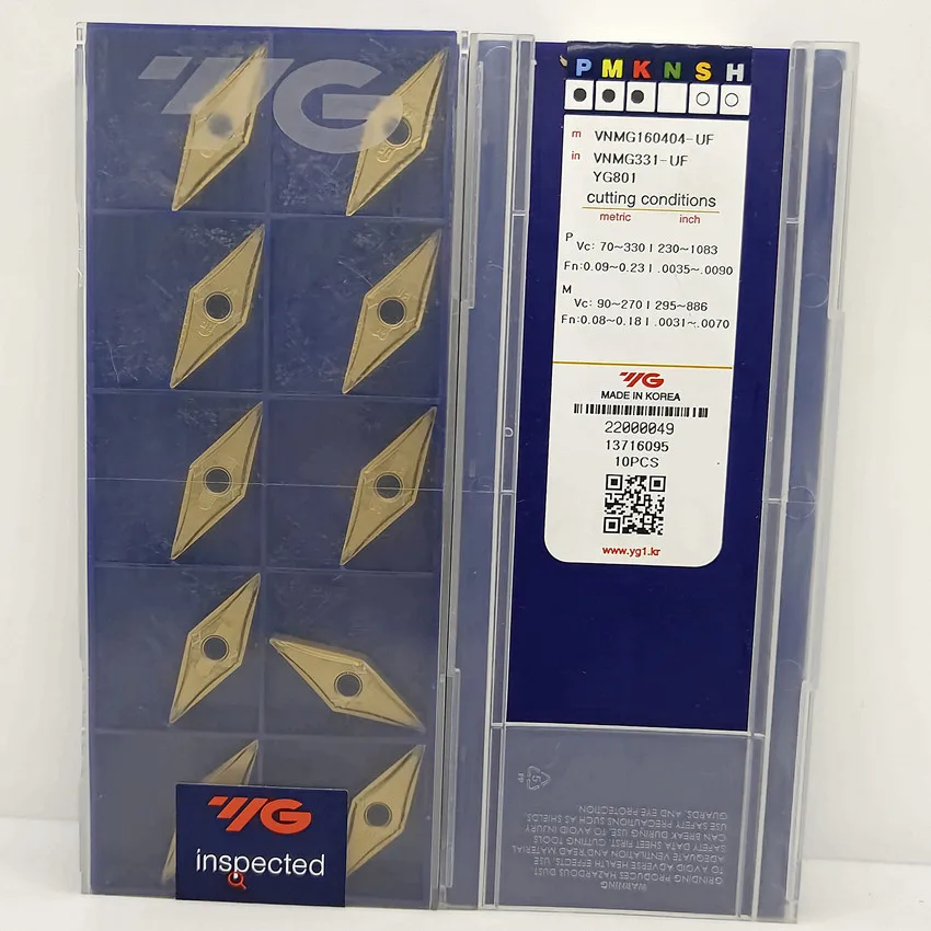 VNMG160404-UF YG801/VNMG160408-UG YG801/VNMG160412-UR YG801 Original YG Carbide Inserts CNC Turning Inserts 10PCS/BOX