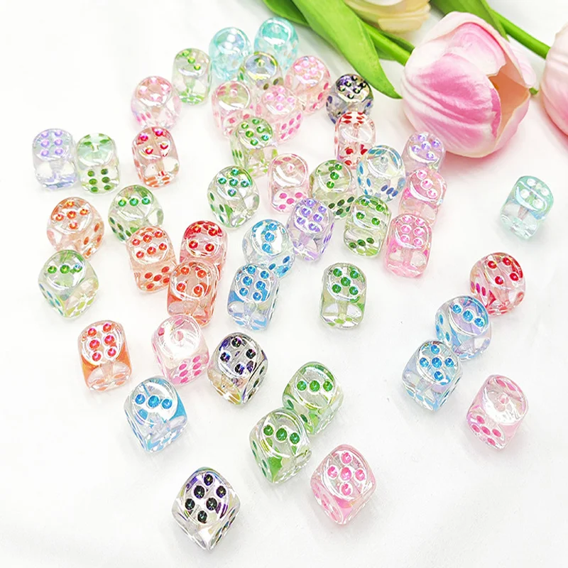 

200 шт., 14 мм, браслеты в горошек, брелки, ожерелья, сумки, аксессуары, прозрачный цвет с ириме-покрытием через отверстия