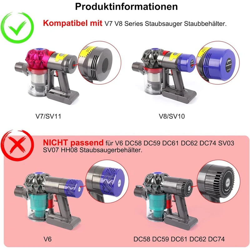 غطاء حاوية غبار لمكنسة Dyson الكهربائية ، Dyson V7 V8 ، غطاء استبدال كوب الأوساخ ، أجزاء الباب