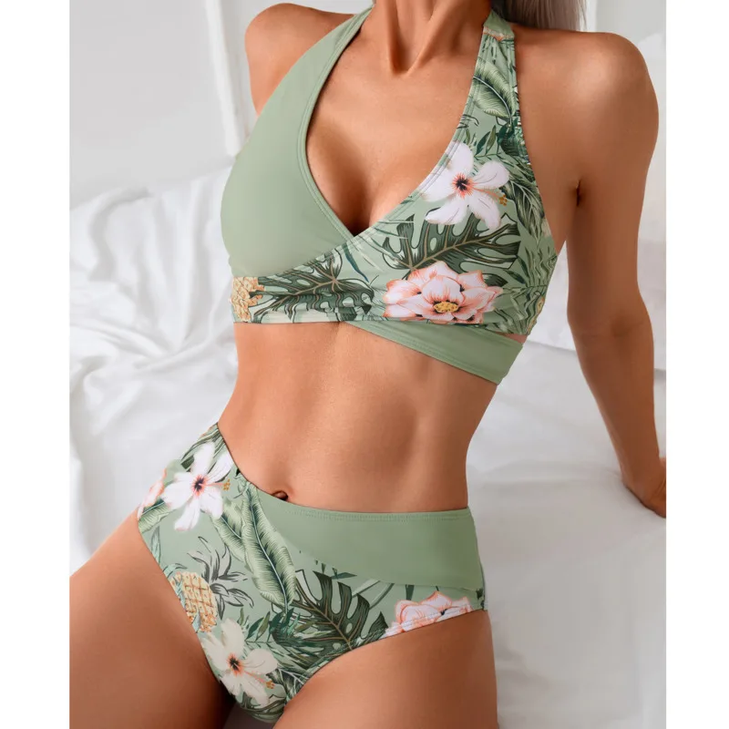 花セクシーなビキニ 2025 水着女性水着プッシュアップ女性ビーチ水着水着ブラジルビキニセットプール海水浴者