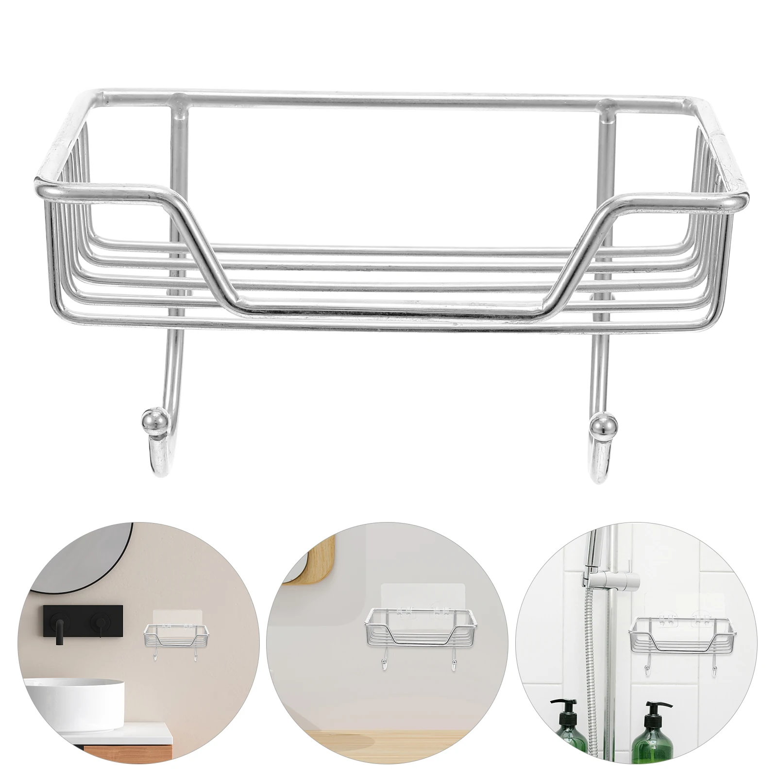 

No Punch Soap Dish Stainless Steel Wall Mounted Tray Self Adhesive No-Drill Self Draining Soap Holder for Bathroom Shower