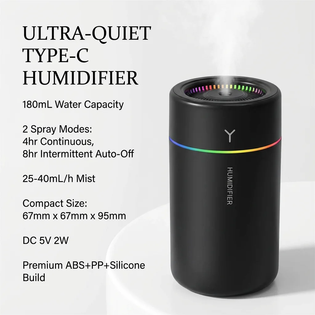 1pc Car Humidifier Colorful LED Aromatherapy Humidifier Silent Ultrasonic Air Aromatherapy Machine Suitable for Bedroom Office image 6