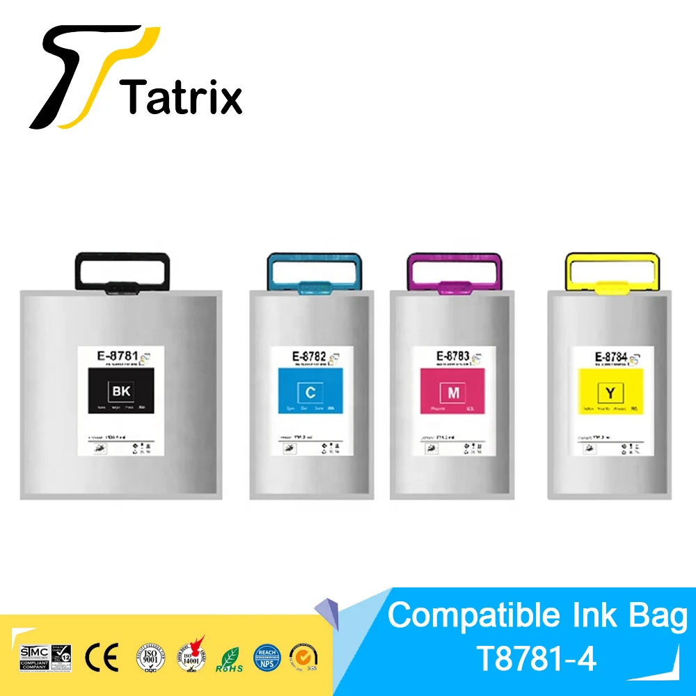 

Tatrix T878 T8781/T8381 T8782 T8783 T8784 Premium Color Compatible Printer Ink Bag Cartridge for Epson Workforce Pro WF-R5190DTW