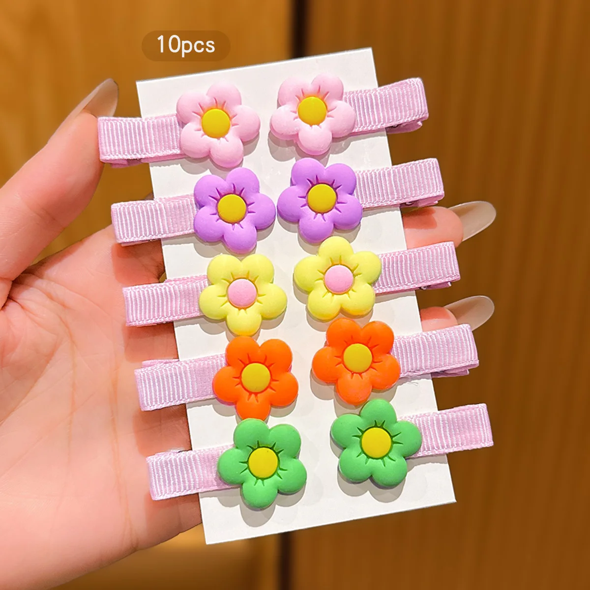 10 flower hair clips with sweet and stylish colors, randomly arranged for daily use as hair accessories