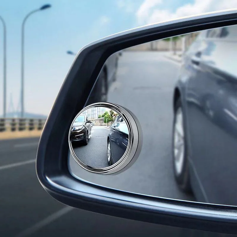 Espejo retrovisor auxiliar de punto ciego para coche, de 2 piezas marco redondo, gran angular ajustable de 360 °, seguridad de coche, conducción