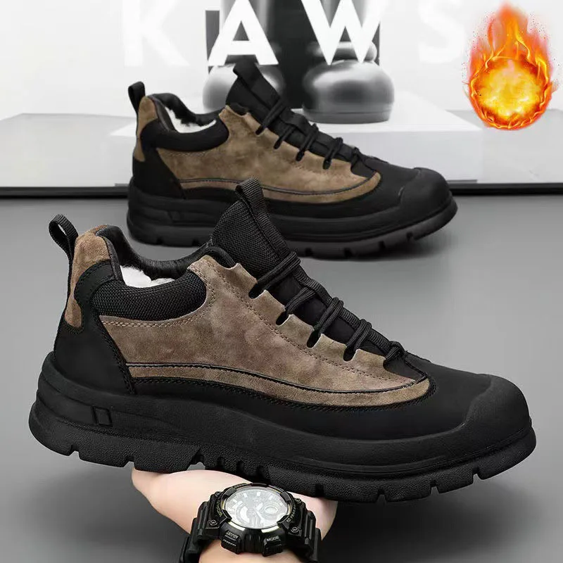 

Winter Men Casual Comfortable Snow Boots Fashionable Warm High Top Cotton Shoes Non Slip Wear-resistant Outdoor Workwear Boots