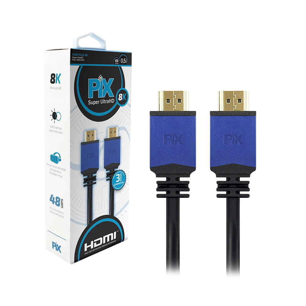 Hdmi Cable 50cm 8K 120Hz 3D Ultrahd 7680x Dynamic 4320