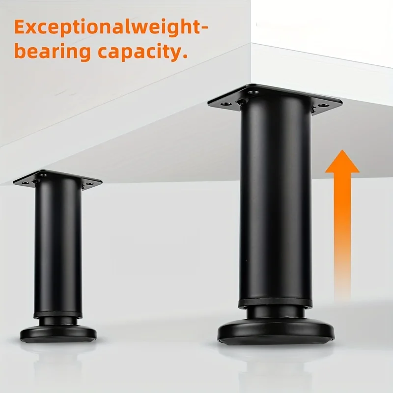 4pcs Adjustable Metal Furniture Legs with Height Customization - Ideal for Cabinets, Sofas & More