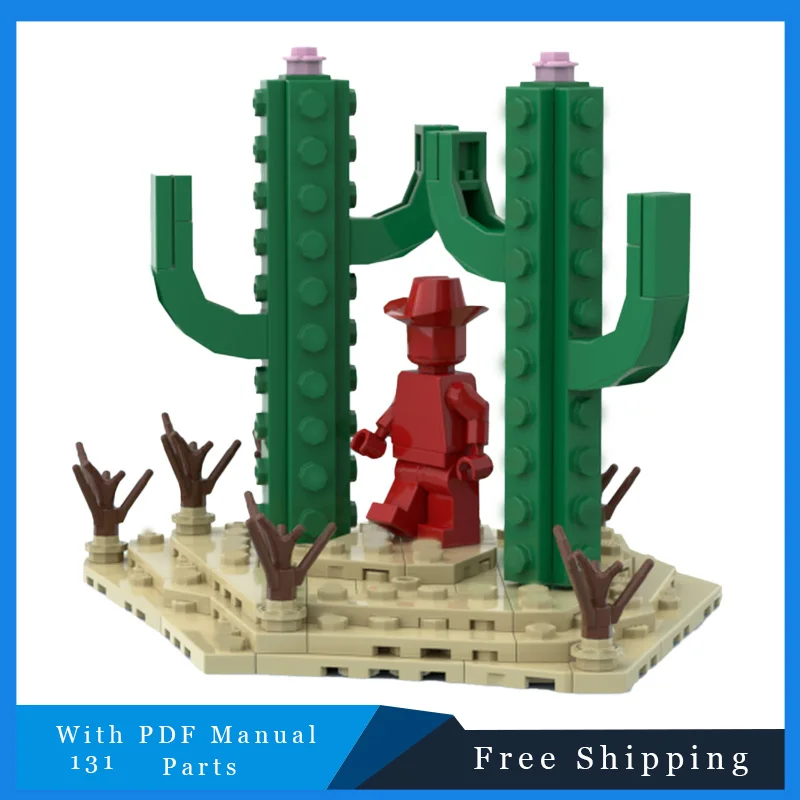 131 قطعة بناء الصبار الصحراء الطوب عرض دور كتل نموذج التعليمية لتقوم بها بنفسك تجميع لعبة هدايا عيد الميلاد بنين بنات