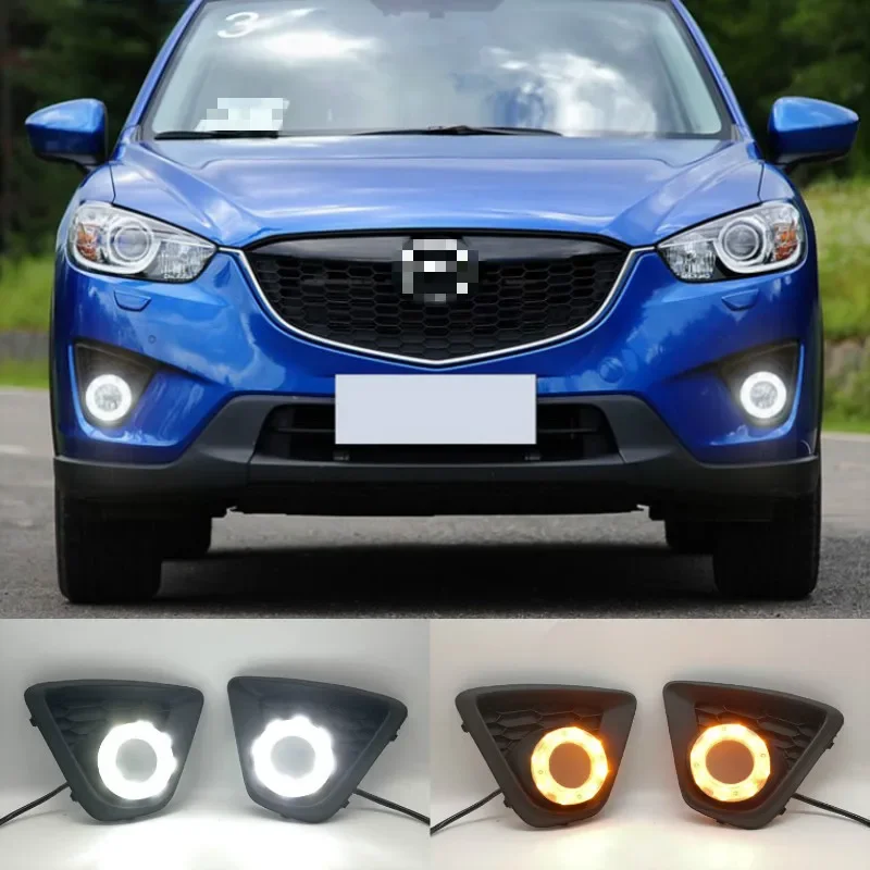 

2PCS 12V led car drl daytime running lights with fog lamp hole for Mazda cx-5 cx5 cx 5 2012 2013 2014 2015 2016