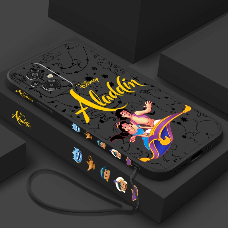 Disney Handsome Aladdin Liquid Left Rope Phone Case For Redmi 6 7 8 9 10 11 12 13 K30 40 50 60 AT X A1 Ultra Pro Soft Cover Capa