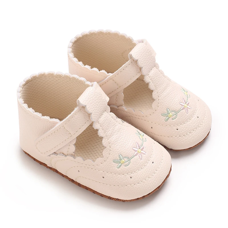 0-18M Prinsessenschoenen voor babymeisjes Leuke bedrukte zachte stoffen onderkant Antislip Lente en herfst Prinsessenschoenen Eerste stapschoenen