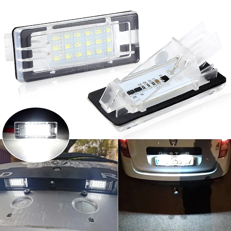 2Pcs Canbus For Renault Dacia Duster Logan Lodgy LED Number License Plate Light Lamps Captur Scenic Laguna Espace Fluence Kaptur