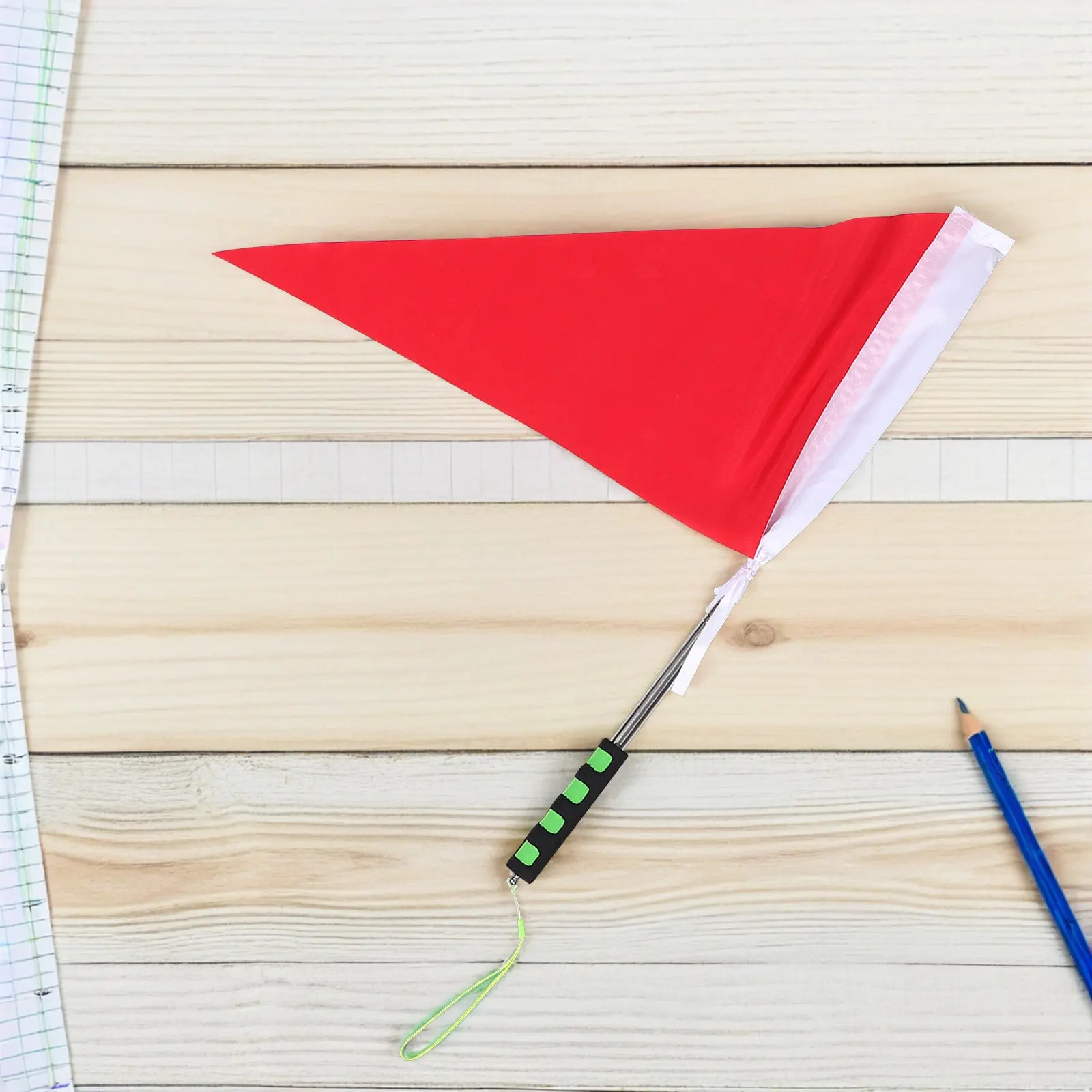 Banderas vibrantes para guía turístico, poste retráctil, bandera de señal portátil para deportes de campo, entrenamiento de árbitros, educación al aire libre, 2 uds.