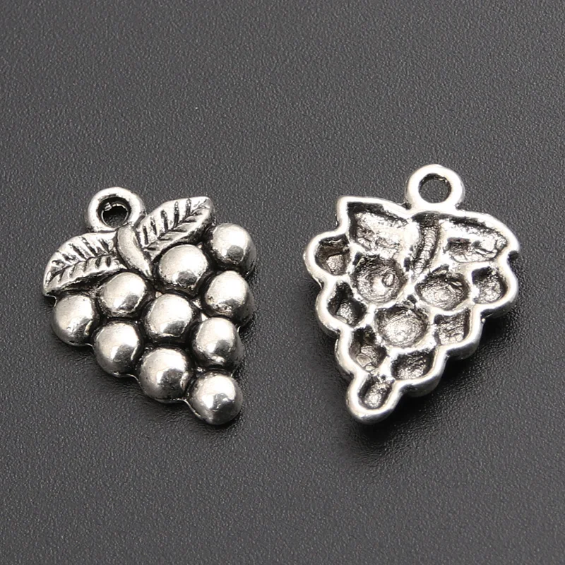 25pcs Silver Color Zinc Alloy Grape Charms Pendants For Jewelry Making DIY Handmade Craft A2409 SALE