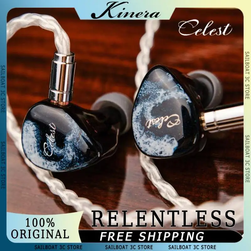 Kinera Celest Relentless In-Ear HiFi Earphones With Detachable Plugs Hybrid 1DD+6BA Hybrid Driver Custom Wired Music Headphone