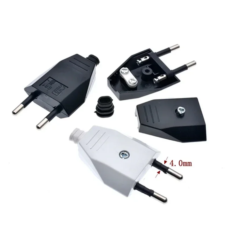 Enchufe macho UE europeo EE. UU. de 2 pines enchufe hembra adaptador de enchufe eléctrico de CA conector de cable de extensión recargable de