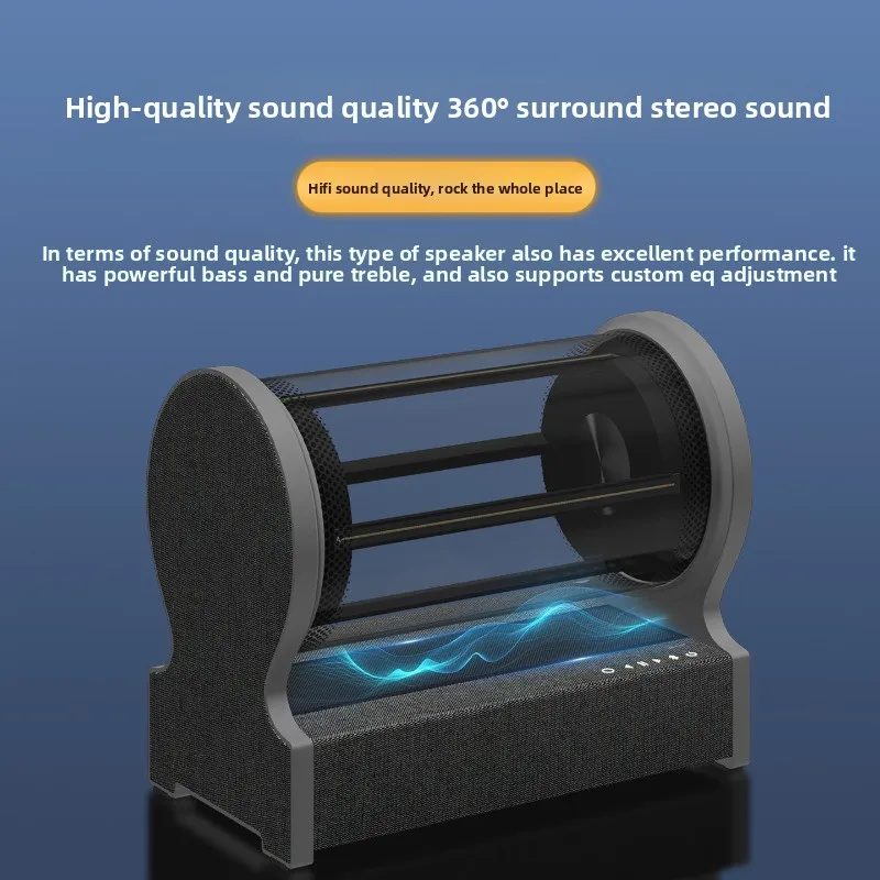 Stereo round bluetooth advertising machine holographic projection audio led light display