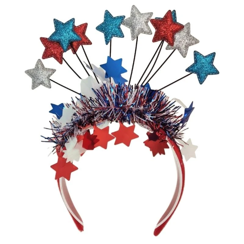 39BC Colorful Star Headbands New Year Christmas Headwear Children Make up Hair Hoop