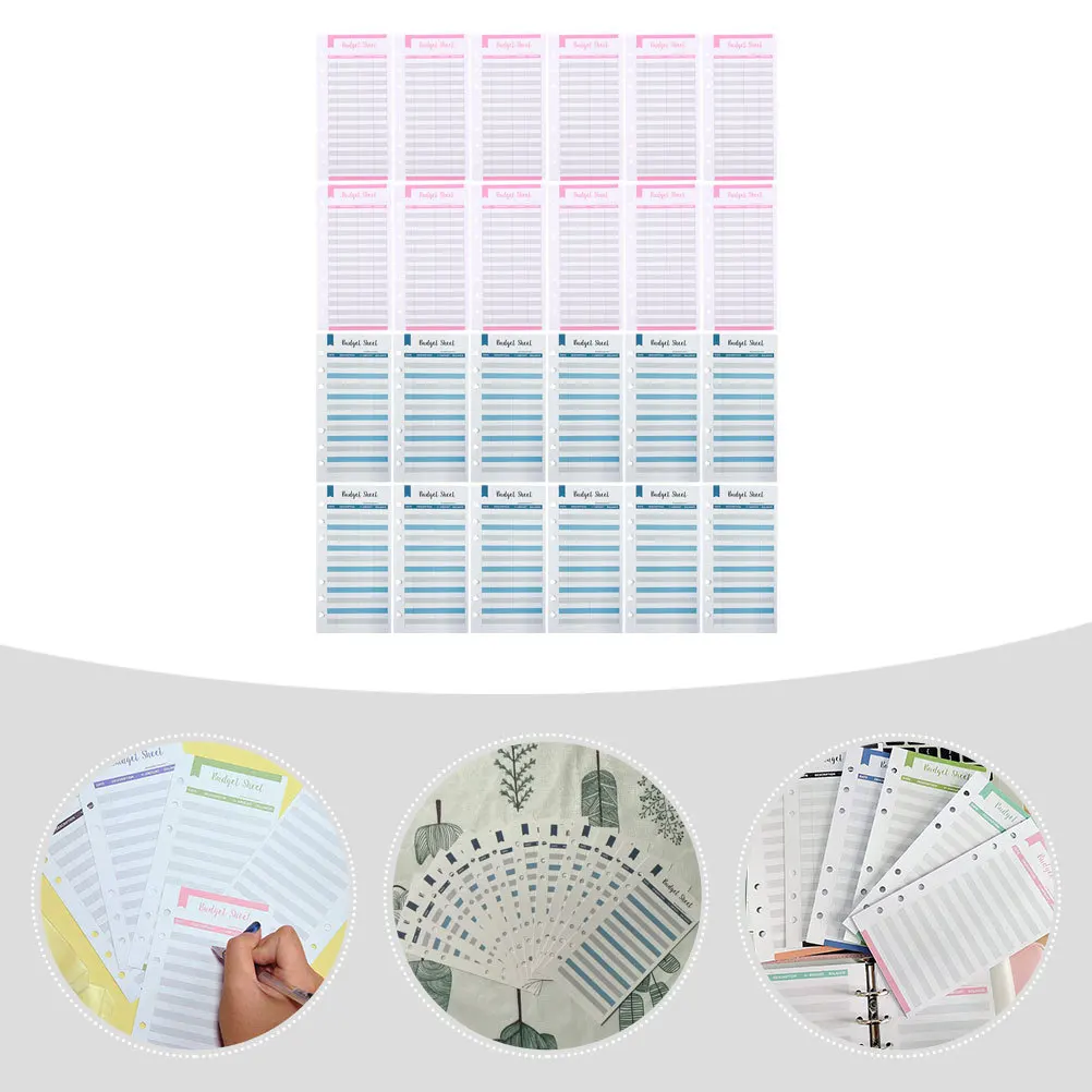 

24Pcs Portable Budget Sheets Reusable Cards for Expense Tracking At Home Office School Lightweight Finance Organizer