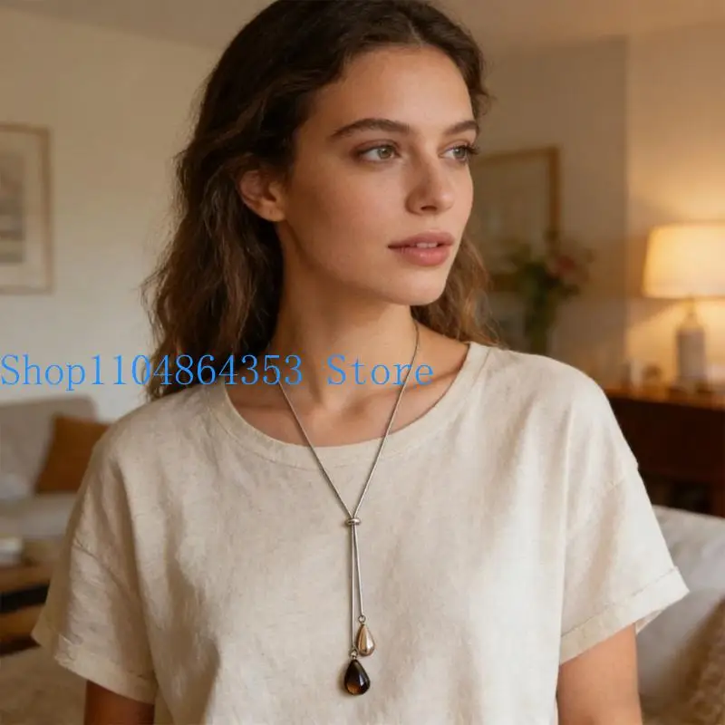 652F Fashion Adjustable Long Pull Necklace Pendant Clavicle Chain Jewelry