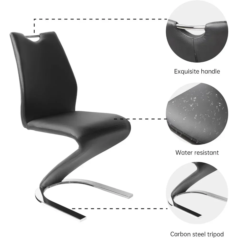 Esszimmers tühle 2er-Set, moderne Küche Esszimmers tühle arm lose gepolsterte Seitens tühle mit PU-Leder kissens itz