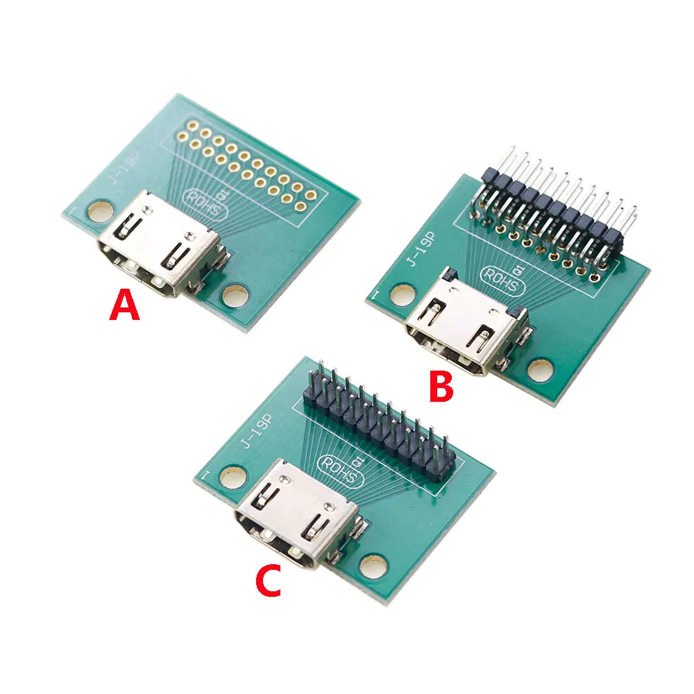 2 قطعة HDMI نوع A 19Pin لوحة دارات مطبوعة أسلاك السندات الأختام HD HDMI موصل مقبس مقعد الإناث اختبار مقعد الإناث مطلية بالذهب