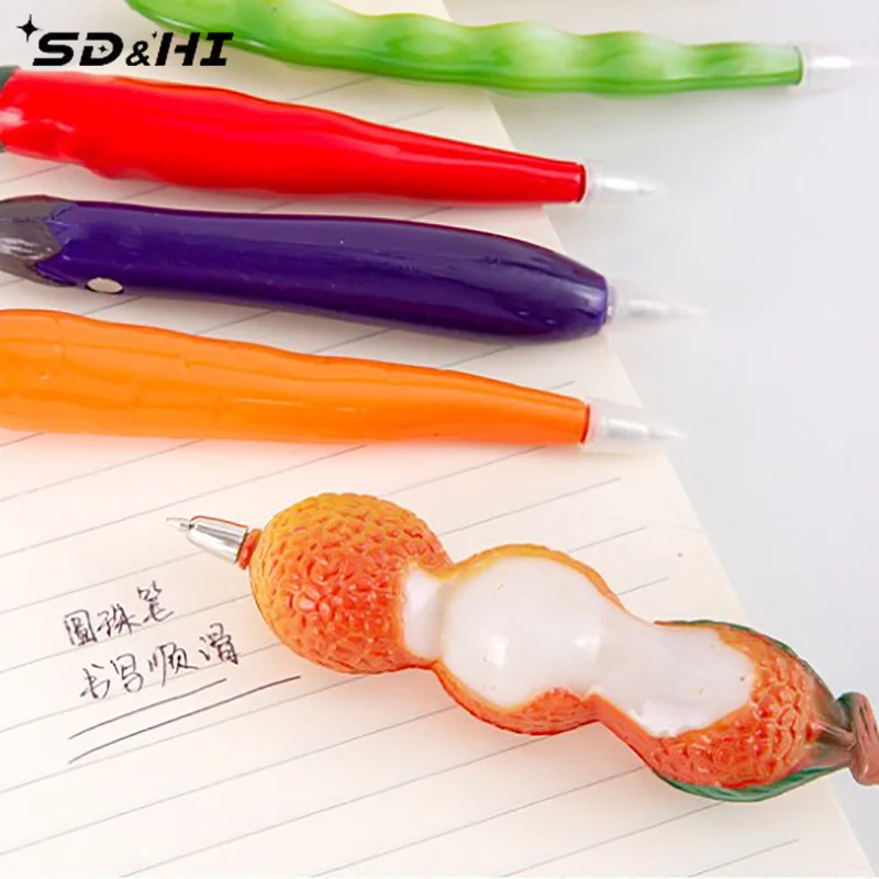 Cute Cartoon Fruit Vegetables Shape Pen Creative School Office Gel Pens Gift Supplies Accessories Stationery