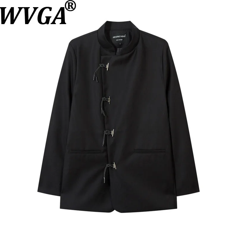 

WVGA Spring Autumn New Man Tide Button-Up Stand Collar Trendy Suit Jacket Niche Casual High Street Long Sleeve Blazer Ins W13937