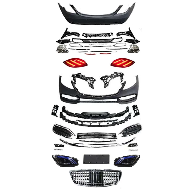 

Подходит для моделей Mercedes-Benz S-Class (W222) 2014-2020 годов, модифицированных под S680: передний бампер, решетка радиатора, задний бампер, насадки на выхлопную трубу, фары.