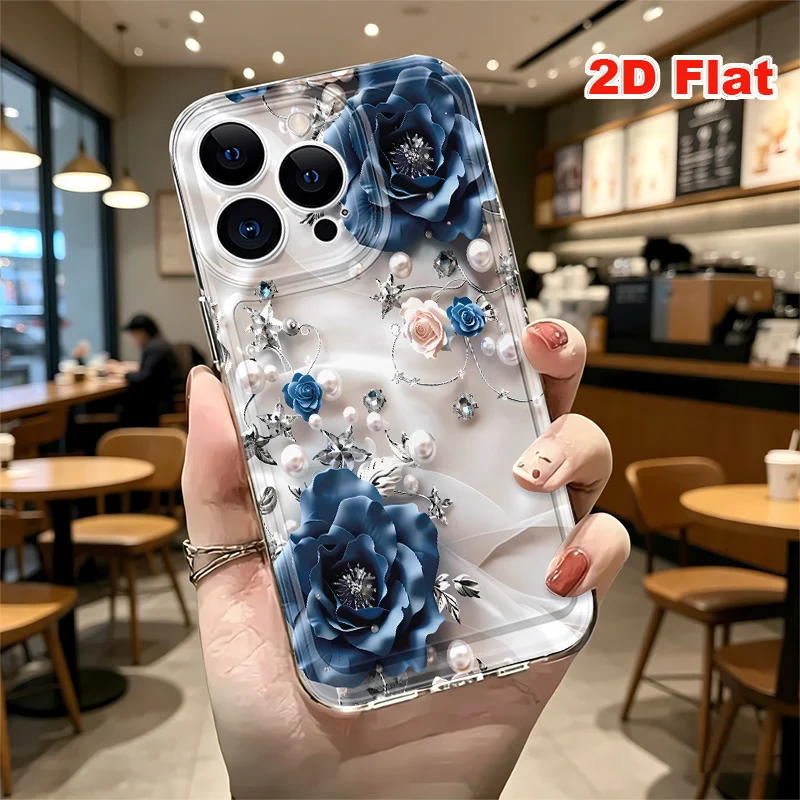 2D Flat Soft Silicone Phone Case For iPhone 17 Pro Max 16 18 Pro 13 11 15 14 Plus 12 17 16E 17Promax Shockproof Transparent Funda Cover