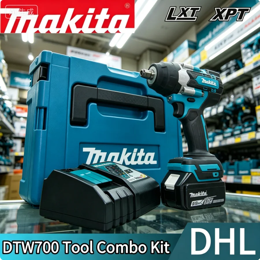 

Makita DTW700 Battery 1000N.M Torque Brushless Electric Impact Wrench Cordless Electric Drill 1/2"Wrench Power Tools For 18V