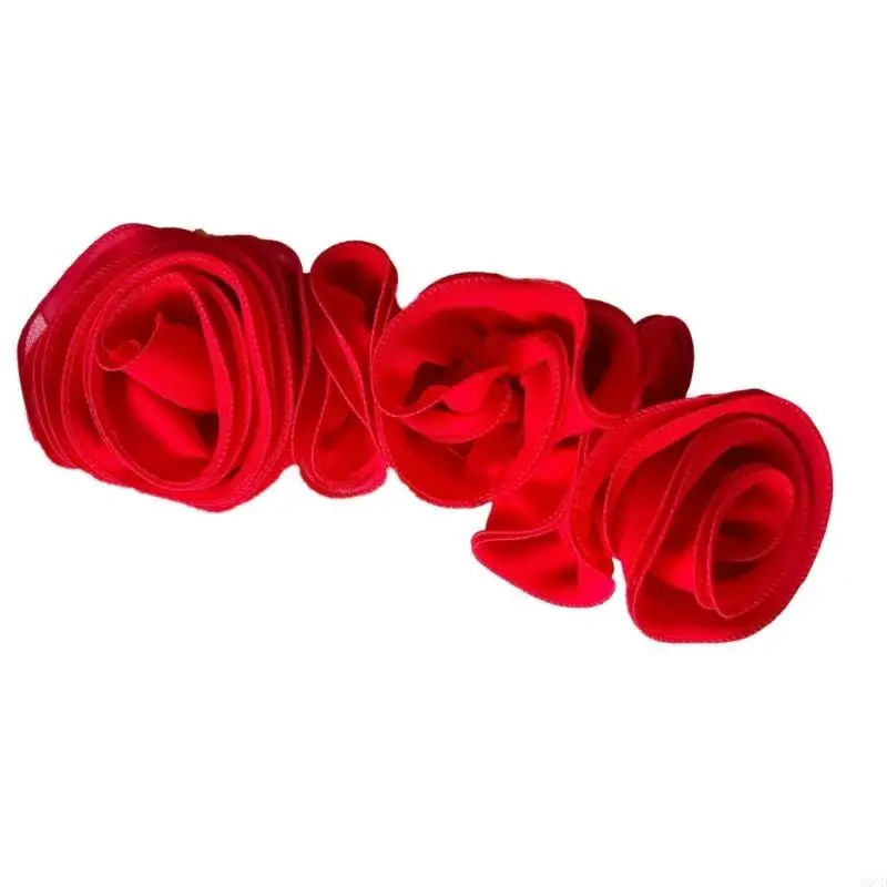 M6CD LOS ENCUESTA RUFE 3D Aplicación flores para vestidos fiesta fiesta Decoración vestuario Cosición en