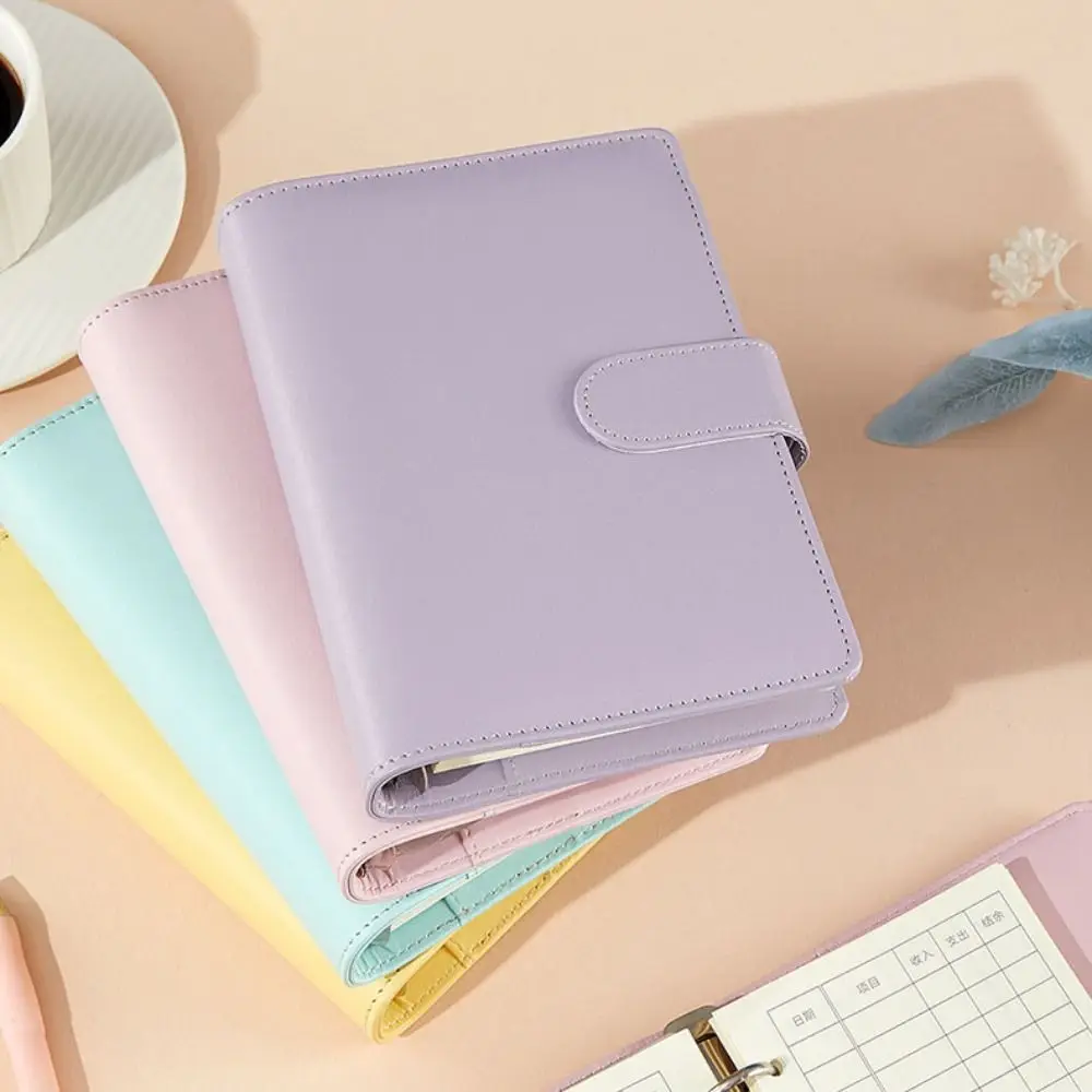 A6 دفتر الأستاذ النقدي معكرون اللون حاكم فضفاضة ورقة دفتر الأكاديمية جدول الأعمال الأسبوعي مذكرات المفكرة بولي Leather الجلود مجلد المدرسة #3