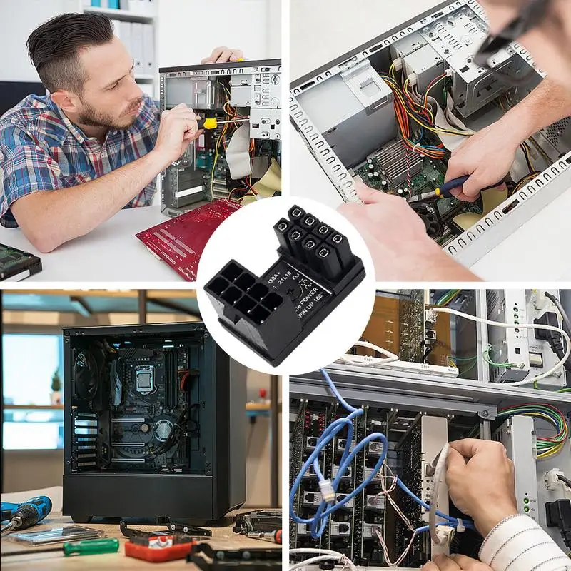 Kartu grafis 8 Pin konektor adaptor daya 6/8 Pin konektor papan kemudi 180 derajat adaptor bersudut adaptor GPU untuk Desktop