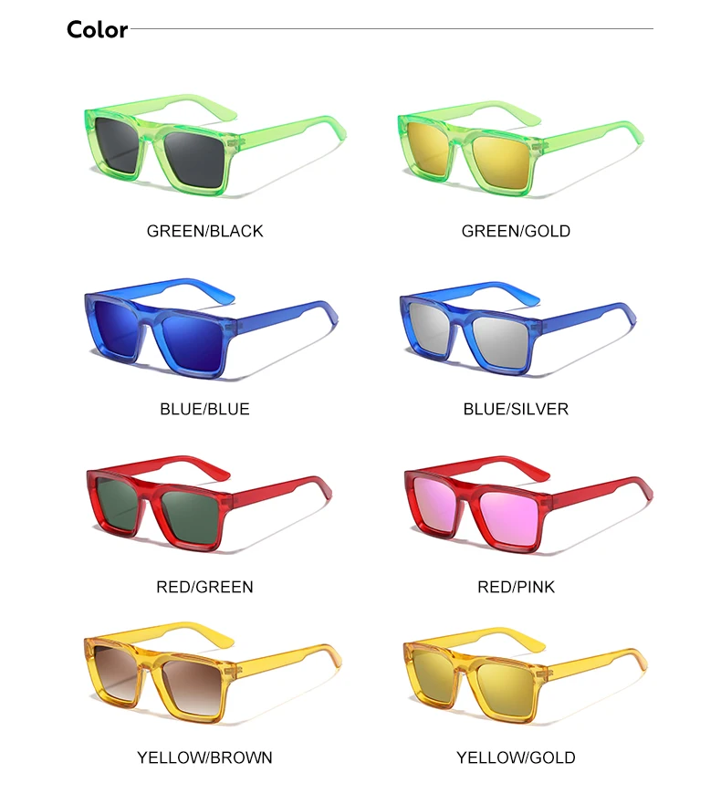 2026 DML Neue Mode Damen Luxusmarke Quadratische Sonnenbrille Vintage Hochwertige Farbige Polarisierte Schutzbrille UV400 – Detail 10