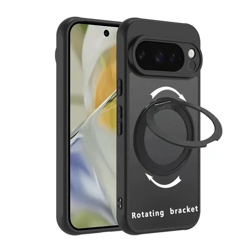Étui magnétique pour Magsafe Google Pixel 10 11 9 8 7 6 Pro XL 10A 9A 8A 7A 6A Macsafe Ring 360 °   Coque avec béquille invisible rotative