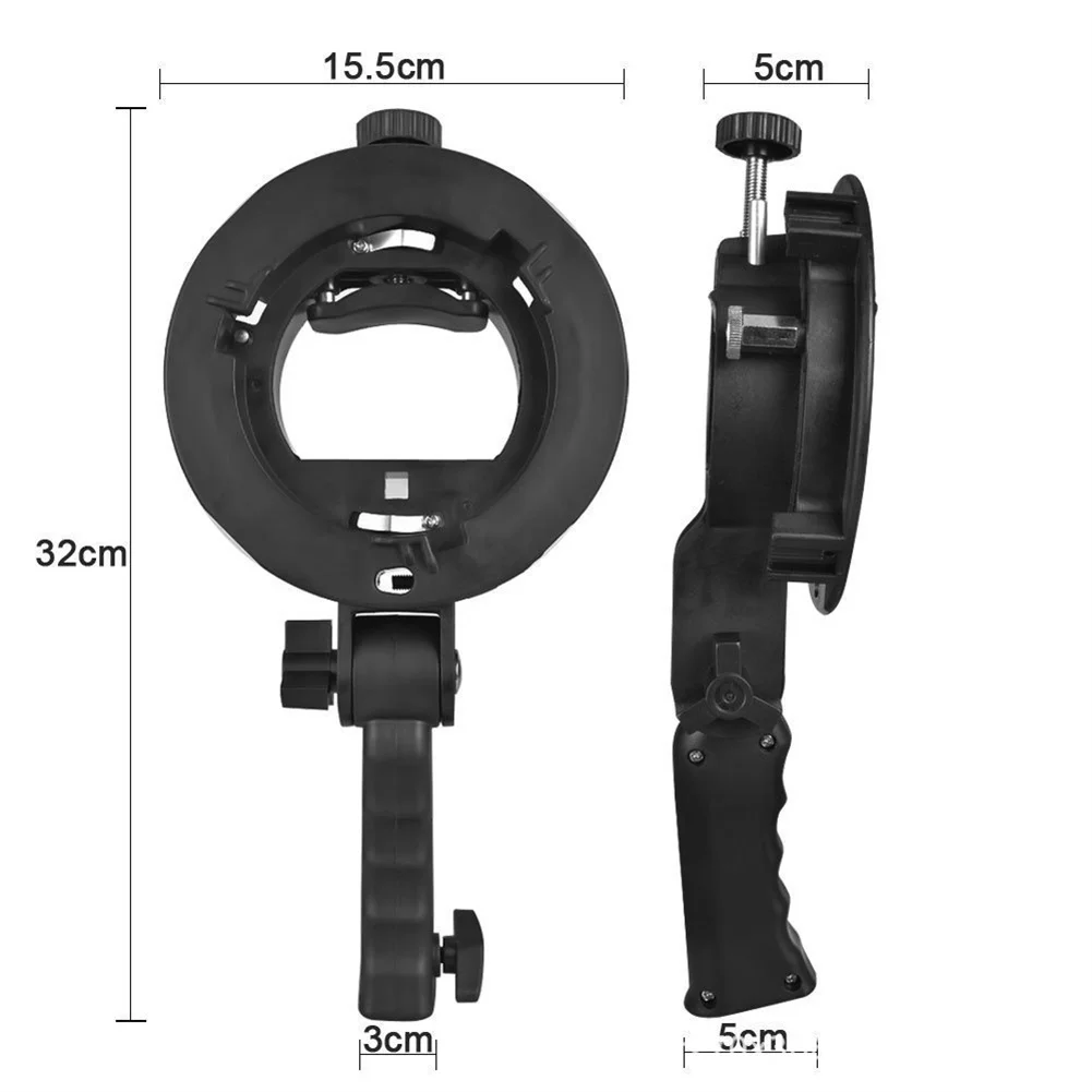 S Type Mount Holder Bracket Bowens With Handheld Grip Compatible With Speedlite Flash Softbox Snoot And Umbrella