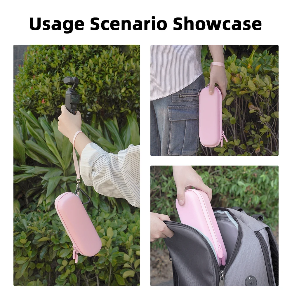 ل DJI Osmo Pocket 3 Body Bag المحمولة صندوق تخزين من الألومنيوم اليد مقاوم للماء Osmo Pocket 3 مقبض حزام الوردي ملحقات الكاميرا